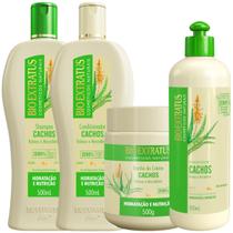 Kit Cachos 1 Shampoo 1 Condicionador 1 Banho 500ml + Finalizador 500ml Bio Extratus