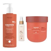 Kit Cachos Ativador, Óleo Tec Oil e Máscara 2x1 Arvensis