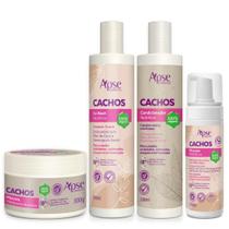 Kit Cachos Co Wash, Condicionador, Máscara Hidratante e Mousse Revitalizante Apice Cosmétics - 4 Itens - Apse