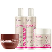 Kit Cachos Essence + Máscara Antiporosidade pH Control - Apice Hidratação, Equilibrio do pH e Anti Frizz