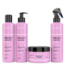 Kit Cachos Frizlly Blueken 300ml e 300g - Shampoo, Máscara, Modelador e Ativador