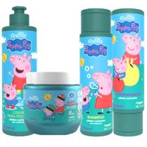 Kit Cachos Griffus Peppa Pig Cabelo Cacheado Vegano Infantil