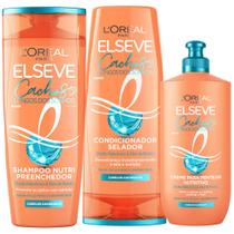 Kit Cachos Longo Dos Sonhos Elseve Ácido Hialuronico Shampoo Condicionador Creme Para Pentear