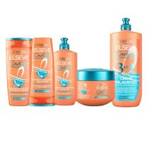 Kit Cachos Longos dos Sonhos Elseve Loreal Paris Shampoo Condicionador Máscara Creme Pentear Creme Milagroso 3 em 1