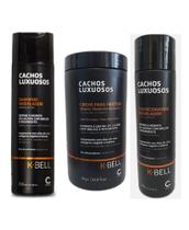 Kit Cachos Luxuosos (Shampoo, Condicionador Modelador, Creme de Pentear) Kbell