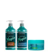 Kit Cachos Mágicos Shampoo 500ml + Máscara 240g + Creme Modelador Hidratação, Nutrição e Definição de Cachos Kit Cachos Mágicos Shampoo 500ml + Máscara 240g + Creme Modelador Hidratação, Nutrição e Definição de Cachos