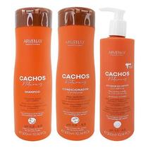 Kit Cachos Naturais Shampoo + Condicionador + Ativador de cachos 300ml ARVENSIS