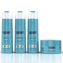 Kit cachos perfeitos profissional (shampoo, condicionador, mascara e leave in) - hbeauty 4 passos