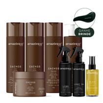 Kit Cachos + Shampoo Cachos + Kit Finalizadores + Escova Brinde Amazônico Care