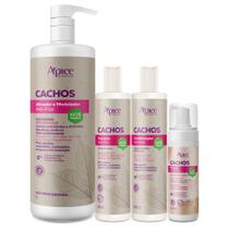 Kit Cachos Shampoo, Condicionador, Ativador, Mousse Ápice Cosméticos