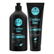 Kit Cachos Sim 1 Leave in 500ml 1 Gel em creme 240ml Haskell