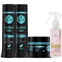 Kit Cachos Sim Shampoo + Cond + Máscara 300ml + Finalizador Obrigatório Lourre 120ml