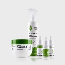Kit Cachos Spray Revitalizador + Máscara Creme + 3 Boosters Nutrição Tratamento Definição