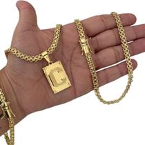 Kit Cadeado Duplo 6Mm + Letra Fecho 750 Banhado A Ouro