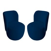 Kit Cadeira Bia Bouclê Azul Marinho - Vallisa Decor Kit Cadeira Bia Bouclê Azul Marinho - Vallisa Decor