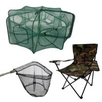 Kit Cadeira C/ Armadilha Peixe Pesca Covo + Passaguá Puça