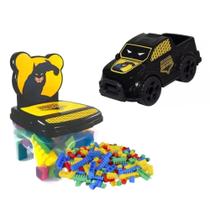 kit Cadeira Cadeirinha Toy Blocos 24 Peças + Carrinho Pickup Homem Aranha e Batman