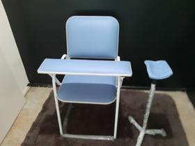 Kit Cadeira Esmaltada Para Coleta de Sangue EVO 1 e Braçadeira Para Injeção Em Inox Com Estofado