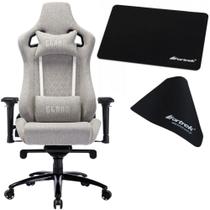 Kit Cadeira Gamer Clanm Encosto Reclinável Até 180 Graus C/ Almofada Ergonômica Lombar e Pescoço + Mousepad Speed Preto Speed