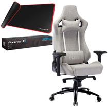 Kit Cadeira Gamer Encosto Reclinável Confortável Ergonômica Para Setup Gamer + Mousepad Fortrek Speed Vermelho P/ Mouse Razer