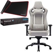 Kit Cadeira Gamer Ergonômica Encosto Ajustável Até 180 Graus C/ Almofada Lombar e Pescoço + Mousepad Speed Alta Precisão