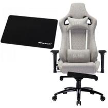 Kit Cadeira Gamer Ergonômica Encosto Ajustável Até 180 Graus C/ Almofada Lombar e Pescoço + Mousepad Speed Alta Precisão Fortrek