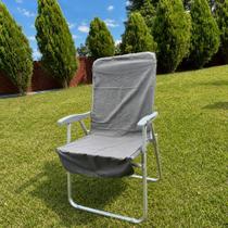 **Kit Cadeira King Cinza Zaka Alumínio + Praticapa Cinza** **Kit Cadeira King Cinza Zaka Alumínio + Praticapa Cinza**