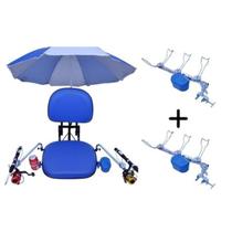 Kit Cadeira P/barco Estofada Com Acessórios + 2 Sup 3 Varas