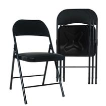Kit Cadeira Portátil De Ferro Dobrável Com Apoio de Costas e Assento Almofadado Bar Casa Jantar Kit Cadeira Portátil De Ferro Dobrável Com Apoio de Costas e Assento Almofadado Bar Casa Jantar