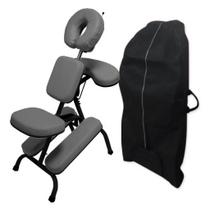 Kit Cadeira Quick Massage Legno Portátil Dobrável Shiatsu Black e Bolsa Transporte