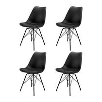 Kit Cadeira Zinnia Eames ZC3 4 unidades, Preto, ZNC-EMS-BK02