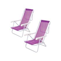 Kit Cadeiras de Praia Reclinável 8 Posições Sannet com 2 Peças MOR