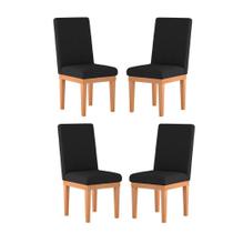 Kit Cadeiras Estofadas Mesa De Jantar Preta Kit Cadeiras Estofadas Mesa De Jantar Preta