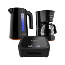 Kit Cadence Contrast - Sanduicheira - Cafeteira Chaleira