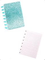 Kit Caderno de Disco A5+Refil 50F Pautada Escolar Capa Dura -