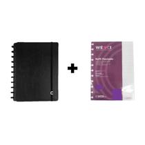 Kit Caderno Inteligente Basic Black e Refil Pautado Grande