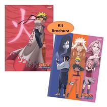 Kit Caderno Naruto 2024 2un Shippuden Brochura 80 Folhas Capa Dura São Domingos Escolar Fundamental Série Japonesa