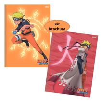 Kit Caderno Naruto 2024 2un Shippuden Brochura 80 Folhas Capa Dura São Domingos Escolar Fundamental Série Japonesa