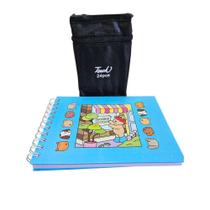Kit Caderno Para Colorir Bobbie Goods + Canetinha Marca Texto 24 Cores