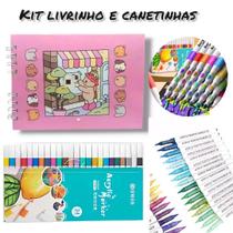 Kit Caderno para Colorir Bobbie Goods Menino e Menina Com Caneta