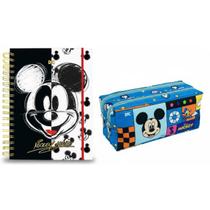 Kit Caderno Smart Mickey Mouse 10 matérias com Folha Removível e 10 Divisórias+ Estojo Mickey Duplo Azul DAC Kit Caderno Smart Mickey Mouse 10 matérias com Folha Removível e 10 Divisórias+ Estojo Mickey Duplo Azul DAC