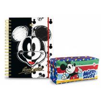 Kit Caderno Smart Mickey Mouse 10 matérias com Folha Removível e 10 Divisórias+ Estojo Mickey Duplo DAC Kit Caderno Smart Mickey Mouse 10 matérias com Folha Removível e 10 Divisórias+ Estojo Mickey Duplo DAC