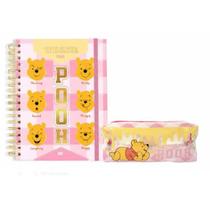 Kit Caderno Smart Pooh Universitario A4 10 Matérias Folhas Removível Com 10divisórias + Estojo Grande Pooh DAC