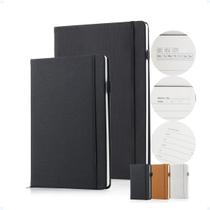 Kit Caderno Tipo Moleskine B5 A5 Executiva Pauta MarcaPágina