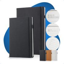Kit Caderno Tipo Moleskine B5 A5 Executiva Pauta MarcaPágina