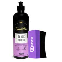 Kit Cadillac Black Magic 500ml Pretinho + Aplicador Pneu Zacs