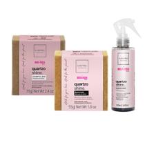 Kit Cadiveu Boca Rosa Shampoo Barra 70g + Máscara Barra 55g + Quatzo Shine Fluído Leave-in 200ml