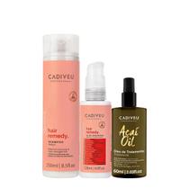 Kit Cadiveu Essentials Hair Remedy Shampoo Sérum e Açaí Oil 110 (3 produtos)