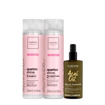 Kit Cadiveu Essentials Quartzo Shine Shampoo Condicionador e Açaí Oil 60 (3 produtos)