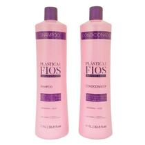 Kit Cadiveu Plástica dos Fios Shampoo e Condicionador 1L Liso e Sem Frizz Kit Cadiveu Plástica dos Fios Shampoo e Condicionador 1L Liso e Sem Frizz